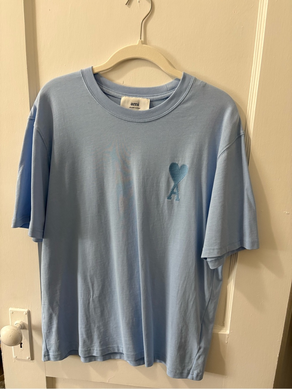 Ami Paris Light Blue Short Sleeve Tee